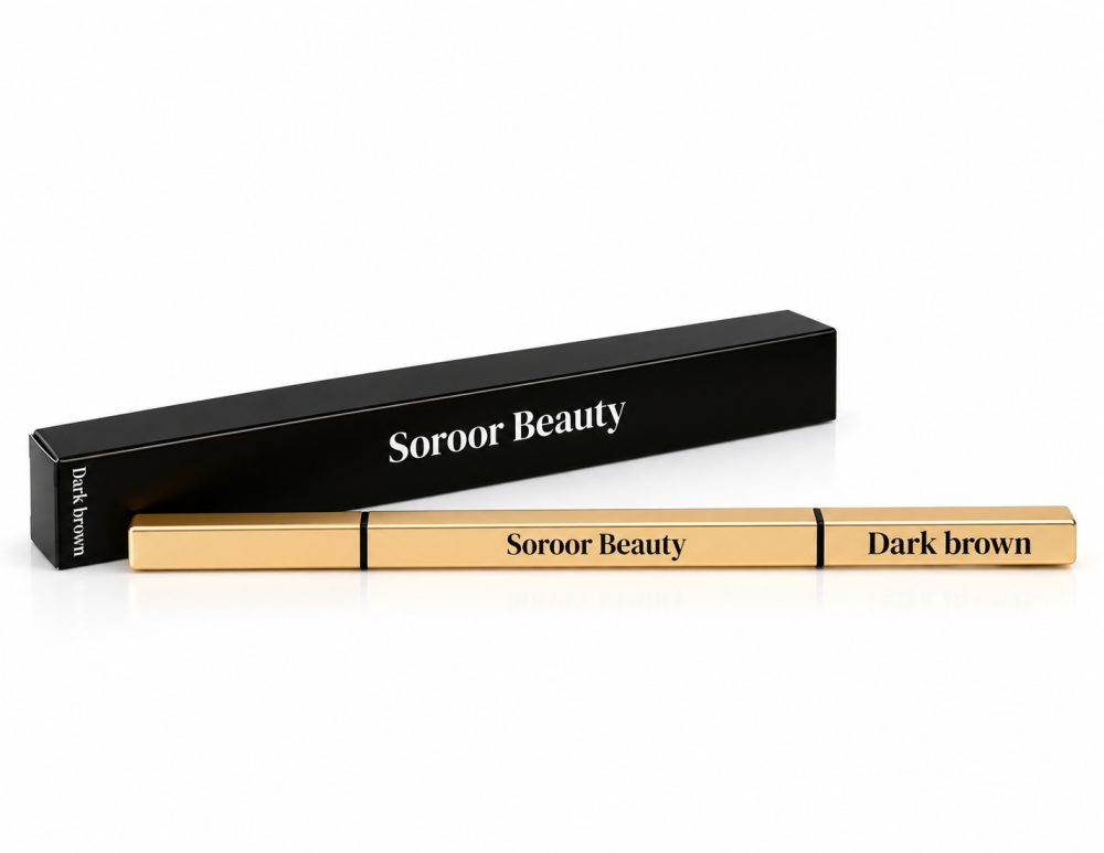 Gold Square Eyebrow Pencil - Dark Brown