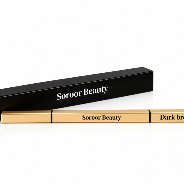 Gold Square Eyebrow Pencil - Dark Brown