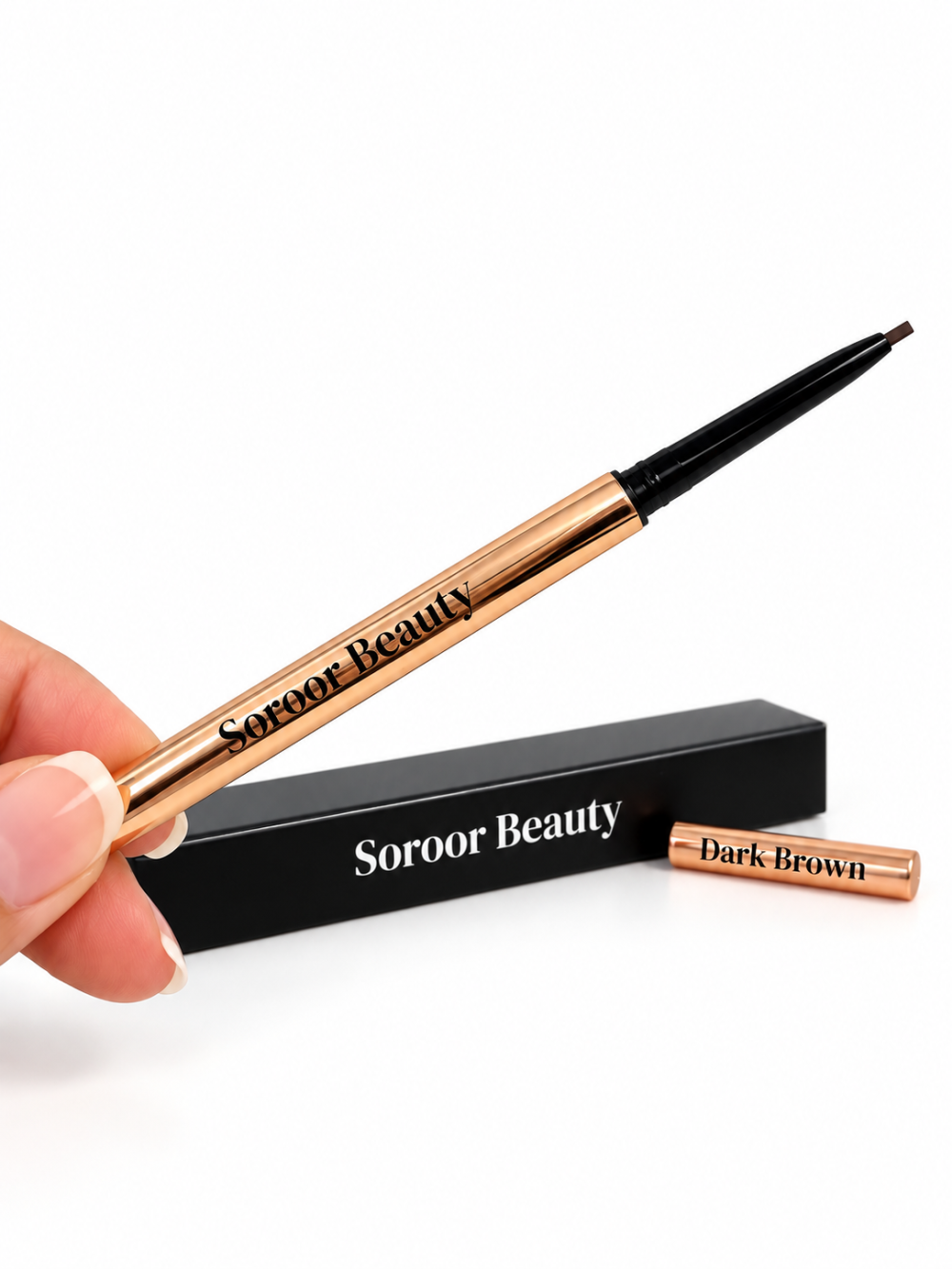 Rose Gold Eyebrow Pencil - Dark Brown - Image 2
